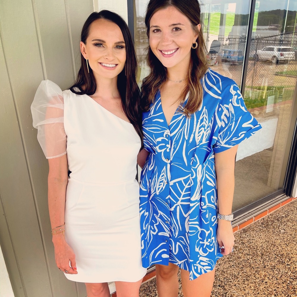 Zara blue and white dress